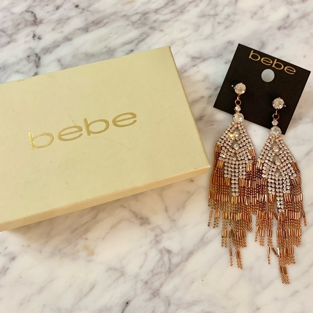 Copper Rhinestone Crystal Statement Earrings​